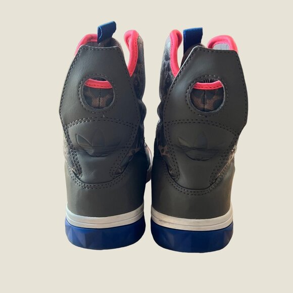 Adidas Originals size 8 Jeremy Scott Gray Floral Slip-On High Top Sneakers - Picture 9 of 14